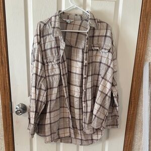 Plaid Button-Up Shirt